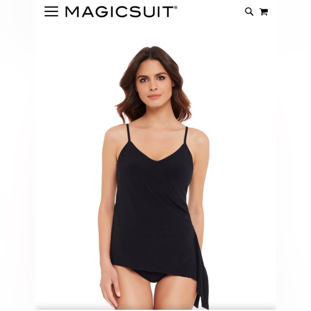 Magicsuit Women's Swimwear Plus Solid Tankini Top.